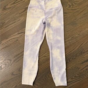 Nike Purple and White High-Waisted Leggings